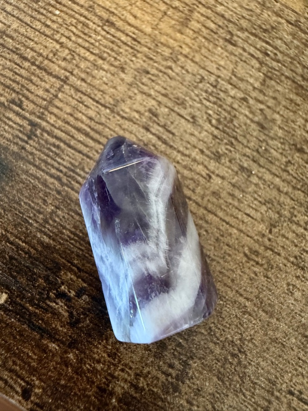 Polished Purple and White Amethyst Accent Stone